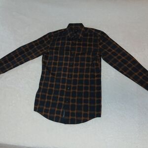 Hugo Boss Black and Brown Silk Shirt